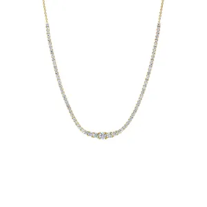 Lab Grown Diamond Graduated Accent Tennis Necklace 14K