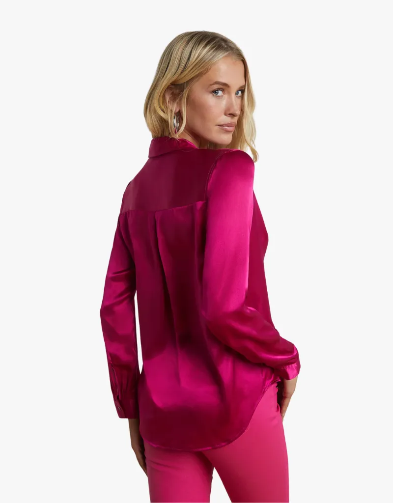 L'agence Tyler Silk Blouse in Ruby