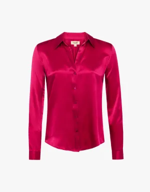 L'agence Tyler Silk Blouse in Ruby