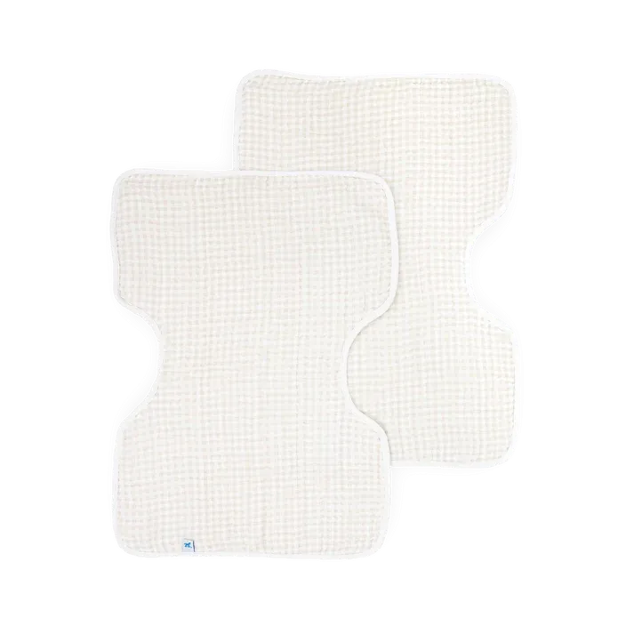 Little Unicorn Cotton Muslin Burp Cloth 2Pk (Tan Gingham)
