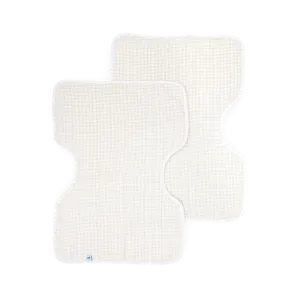 Little Unicorn Cotton Muslin Burp Cloth 2Pk (Tan Gingham)