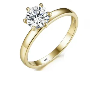 Luxury 1 Ct Lab Diamond Wedding Ring 18K Yellow Gold Jewelry