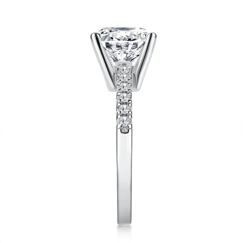 Luxury 3.5CT Cushion Cut Moissanite Diamond Engagement Ring