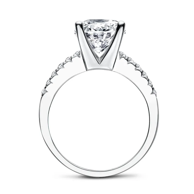 Luxury 3.5CT Cushion Cut Moissanite Diamond Engagement Ring