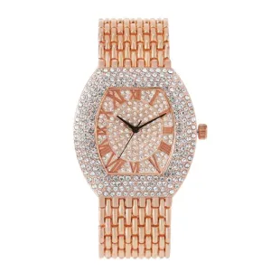 Luxury Big Dial Gold Rhinestone Watche For Women Quartz Wristwatch Clock