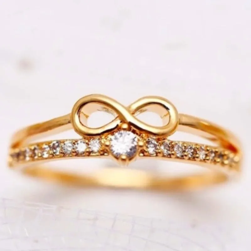 Luxury Infinite Zircon Ring for Women Engagement Wedding Jewelry