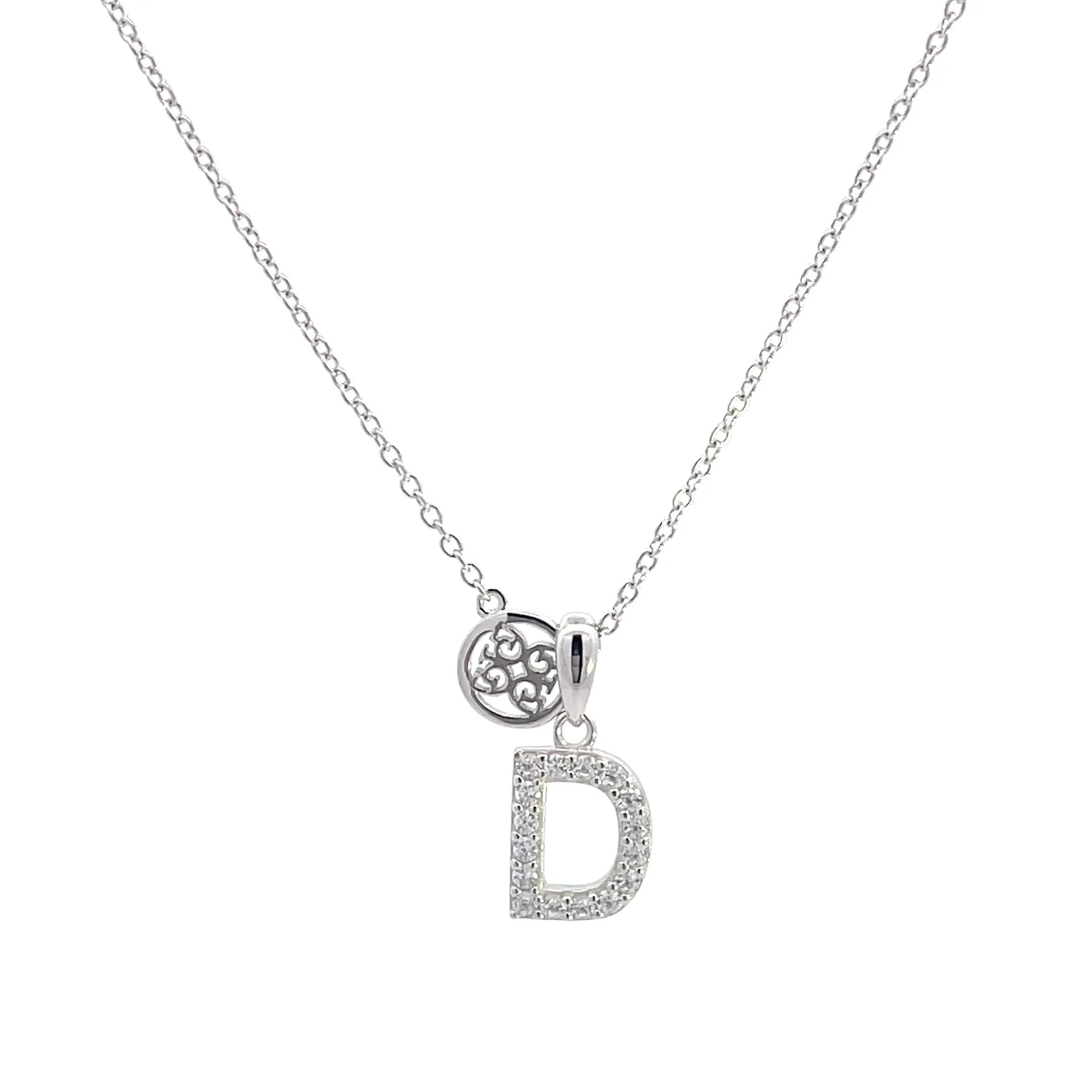 LUXURY LETTERS D INITIAL PENDANT SILVER