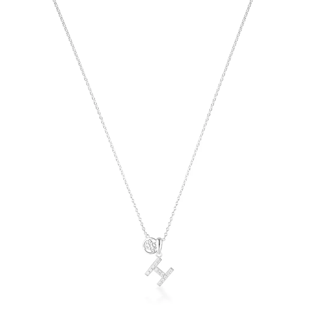 LUXURY LETTERS H INITIAL PENDANT SILVER