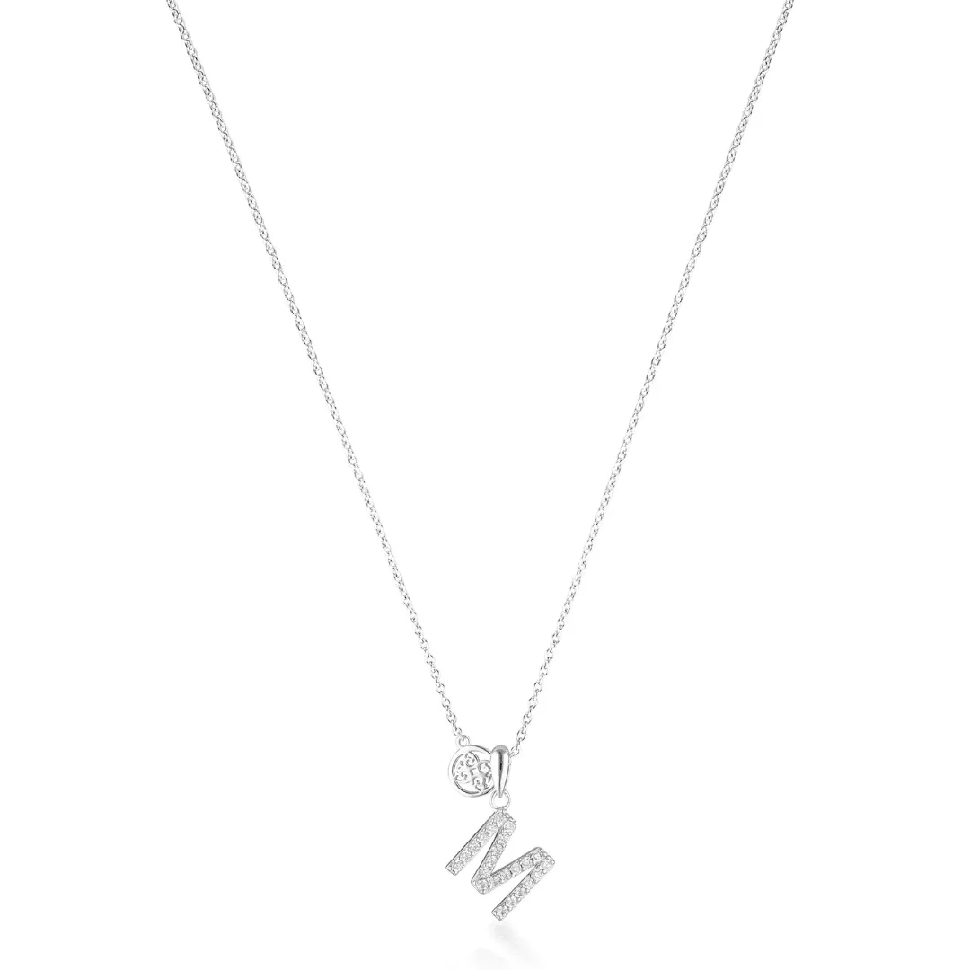 LUXURY LETTERS M INITIAL PENDANT SILVER