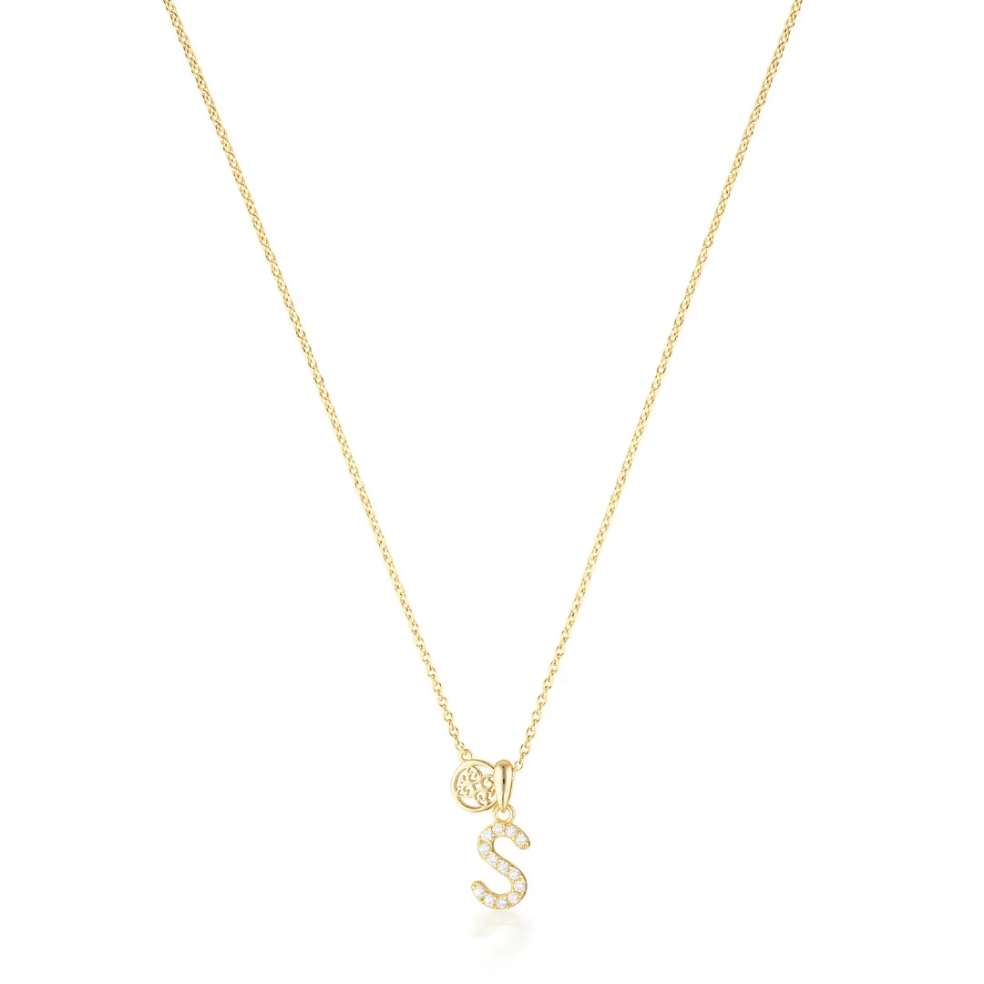 LUXURY LETTERS S INITIAL PENDANT GOLD