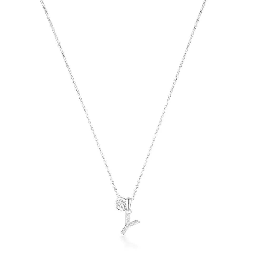 LUXURY LETTERS Y INITIAL PENDANT SILVER