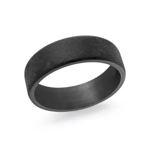 Malo (7mm) Black Tantalum Diamond Brush Finished Men's Band