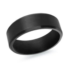 Malo (7mm) Black Tantalum Satin Finished Men's Band