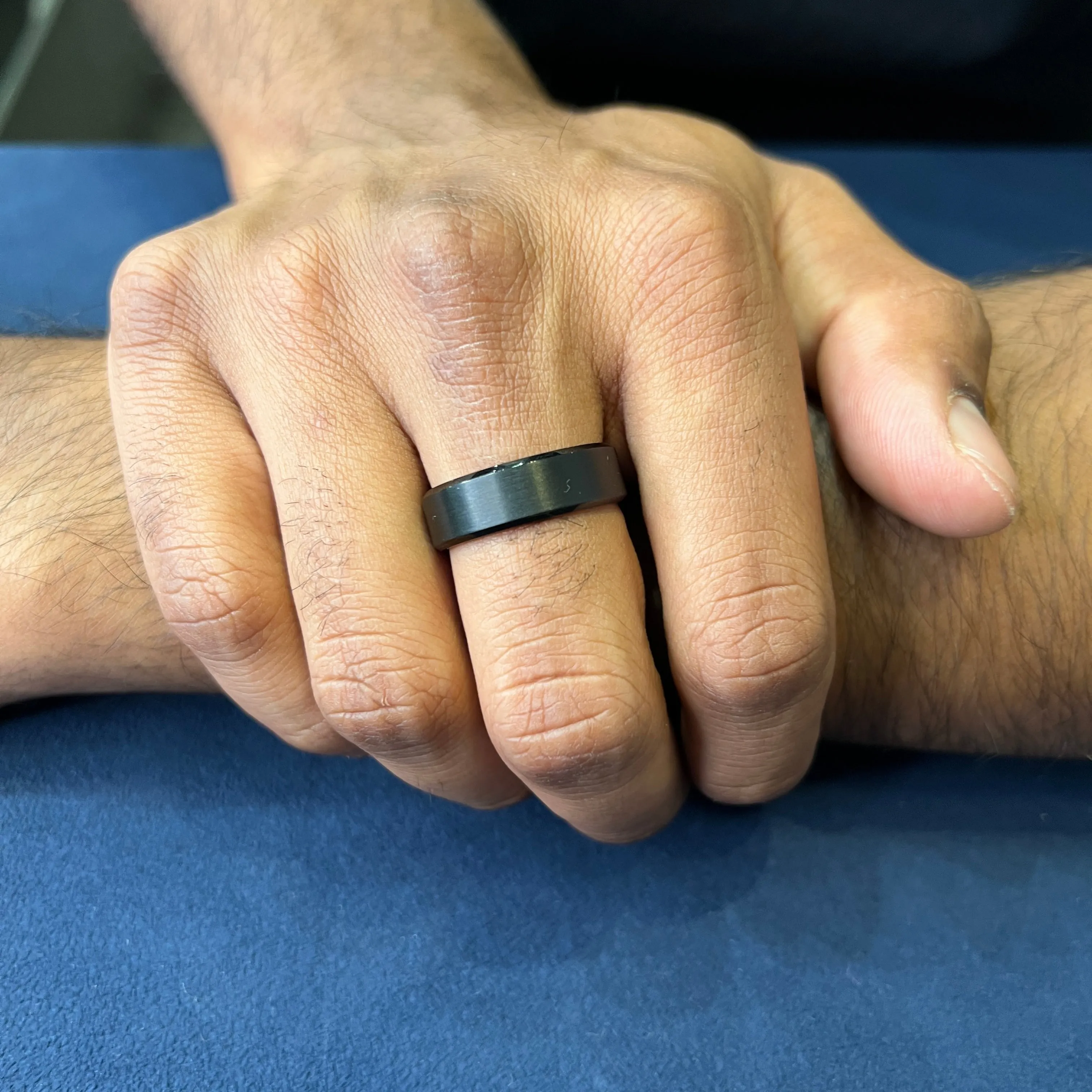 Malo (7mm) Black Tantalum Satin Finished Men's Band