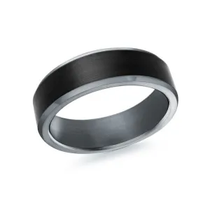 Malo (7mm) Tantalum and Carbon Fiber Bevelled Men's Band
