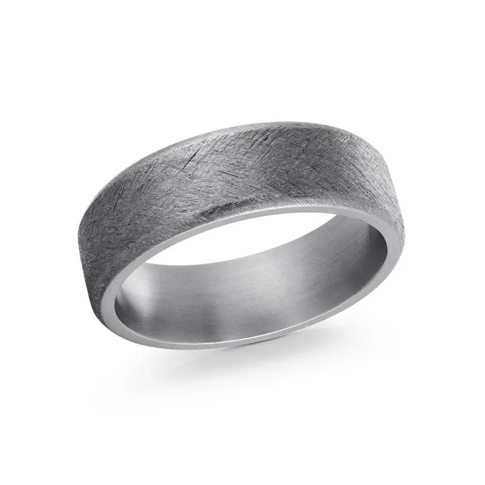 Malo (7mm) Tantalum Diamond Brush Finished Men's Band