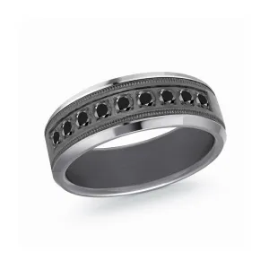 Malo (8mm) Tantalum and (0.54ct) Black Diamond Band