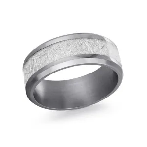 Malo (8mm) Tantalum and Meteorite Inlay Band
