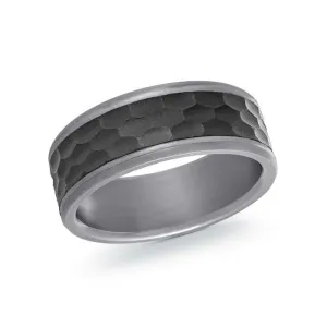 Malo (8mm) Tantalum Hammered Carbon Fiber Men's Band