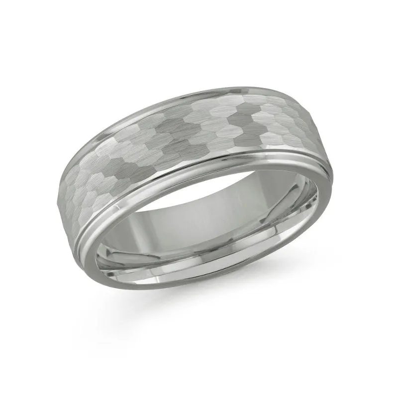 Malo (8mm) Tungsten Carbide Hammered Band
