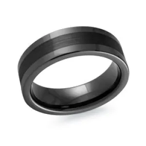 Malo Black Tungsten (7mm) Brushed and High Polished Band