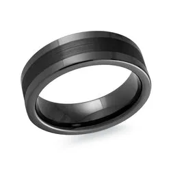 Malo Black Tungsten (7mm) Brushed and High Polished Band
