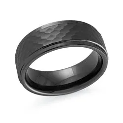 Malo Black Tungsten (8mm) Hammered Band