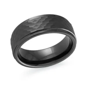 Malo Black Tungsten (8mm) Hammered Band
