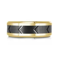 Malo Tungsten (8mm) Gold and Black Tone Band