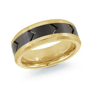Malo Tungsten (8mm) Gold and Black Tone Band