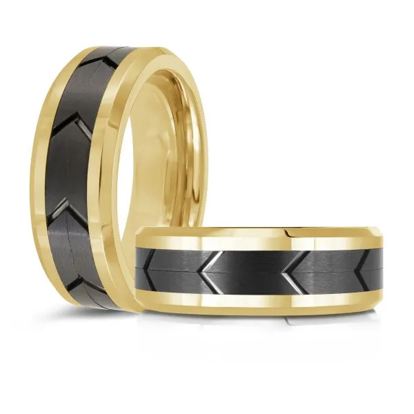 Malo Tungsten (8mm) Gold and Black Tone Band