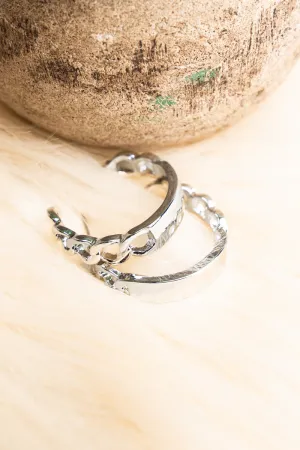Manhattan Silvertone Hoop Earrings