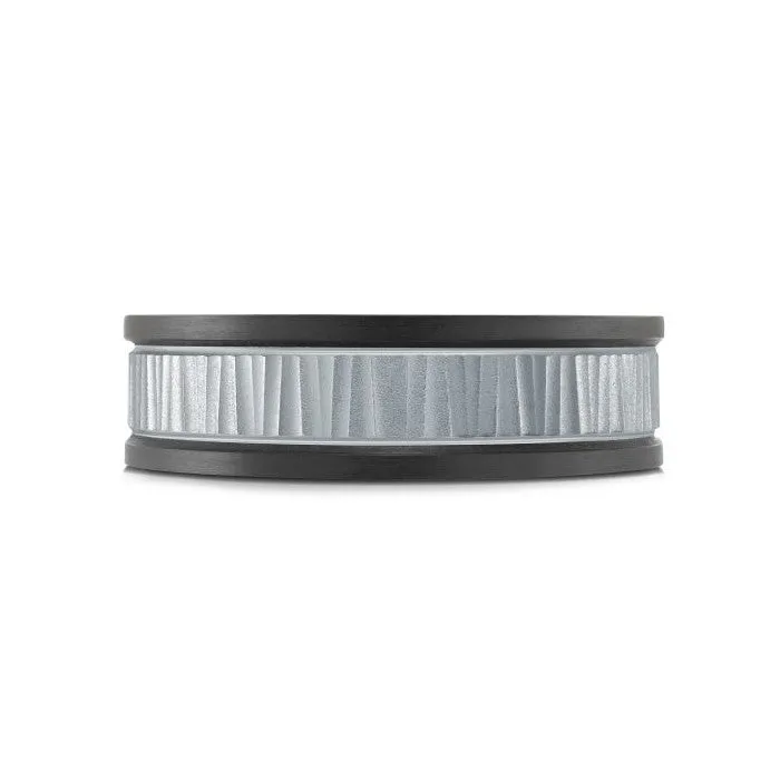 Mardini 14K Gold & Carbon Fiber Tantalum Inlay Mens Band