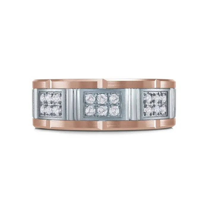 Mardini 14K Gold and Tantalum (0.27ct) Diamond Mens Band