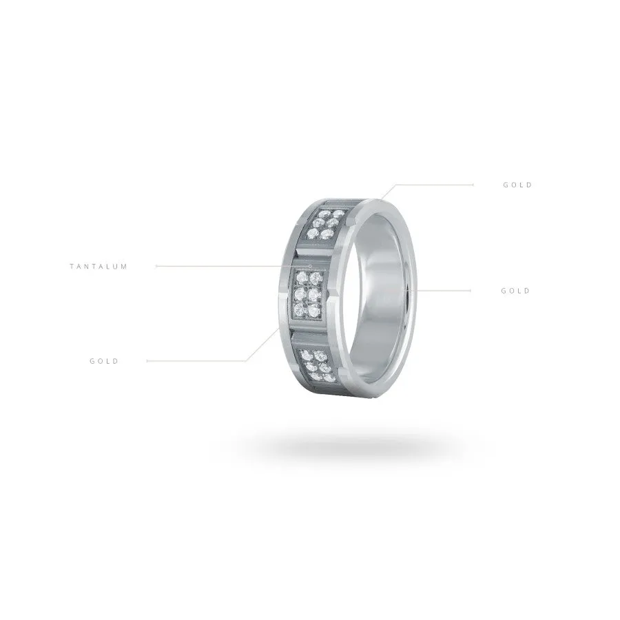 Mardini 14K Gold and Tantalum (0.27ct) Diamond Mens Band
