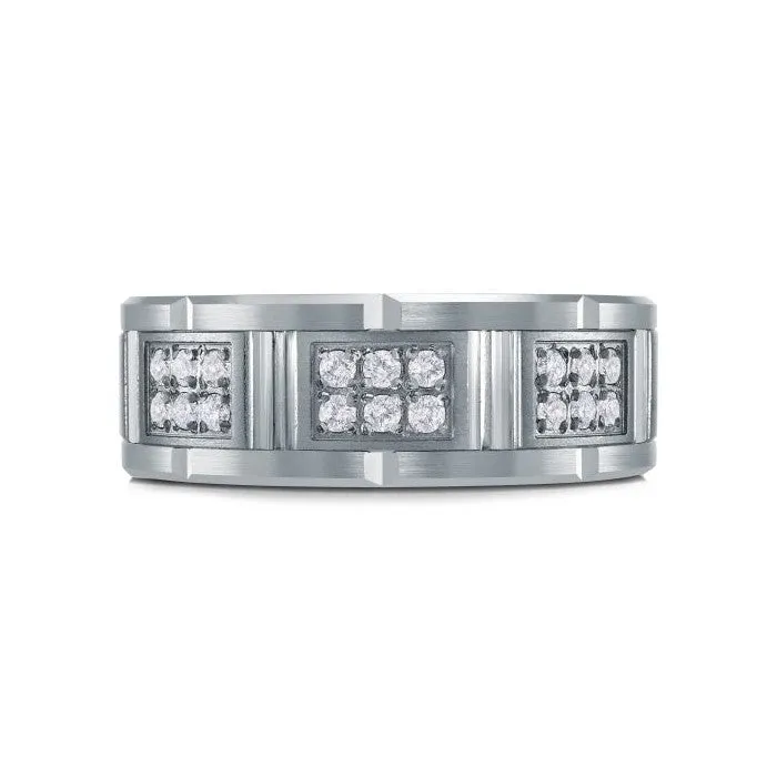 Mardini 14K Gold and Tantalum (0.27ct) Diamond Mens Band