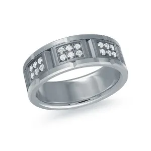 Mardini 14K Gold and Tantalum (0.27ct) Diamond Mens Band
