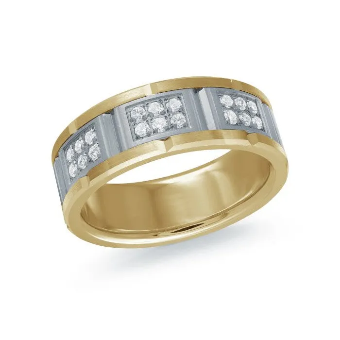 Mardini 14K Gold and Tantalum (0.27ct) Diamond Mens Band