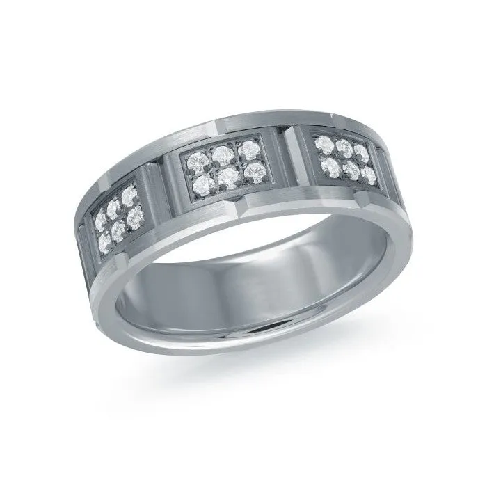 Mardini 14K Gold and Tantalum (0.27ct) Diamond Mens Band
