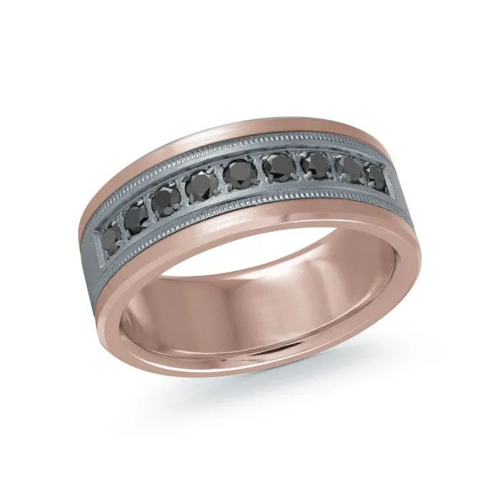 Mardini 14K Gold and Tantalum (0.45ct) Black Diamond Mens Band