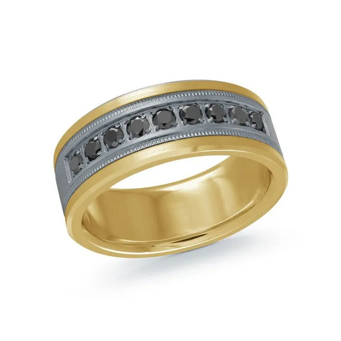 Mardini 14K Gold and Tantalum (0.45ct) Black Diamond Mens Band