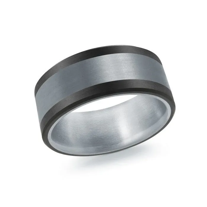 Mardini 14K Gold Inlay Tantalum & Carbon Fiber Mens Band