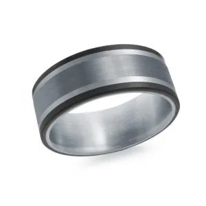 Mardini 14K Gold, Tantalum & Carbon Fiber Mens Band