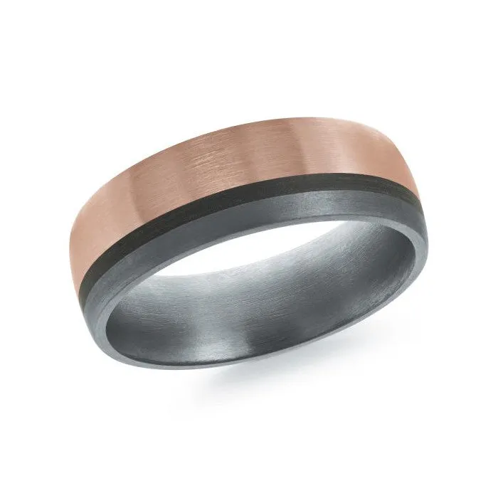 Mardini 14K Gold, Tantalum & Carbon Fiber Mens Band