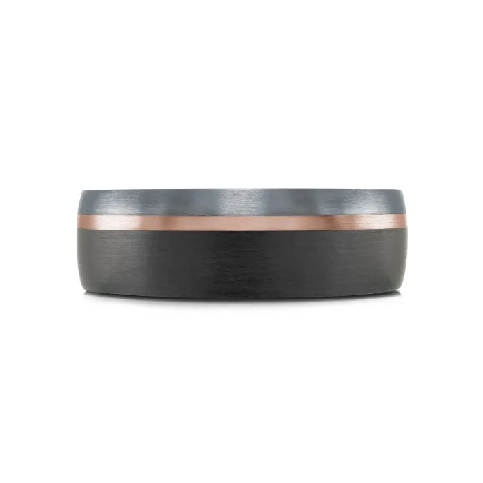 Mardini 14K Gold, Tantalum & Carbon Fiber Mens Band