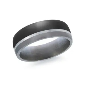 Mardini 14K Gold, Tantalum & Carbon Fiber Mens Band