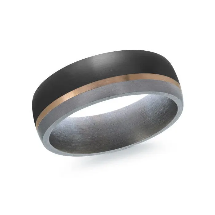 Mardini 14K Gold, Tantalum & Carbon Fiber Mens Band