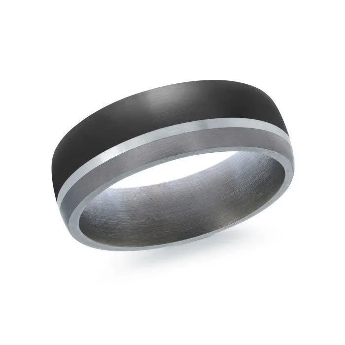 Mardini 14K Gold, Tantalum & Carbon Fiber Mens Band