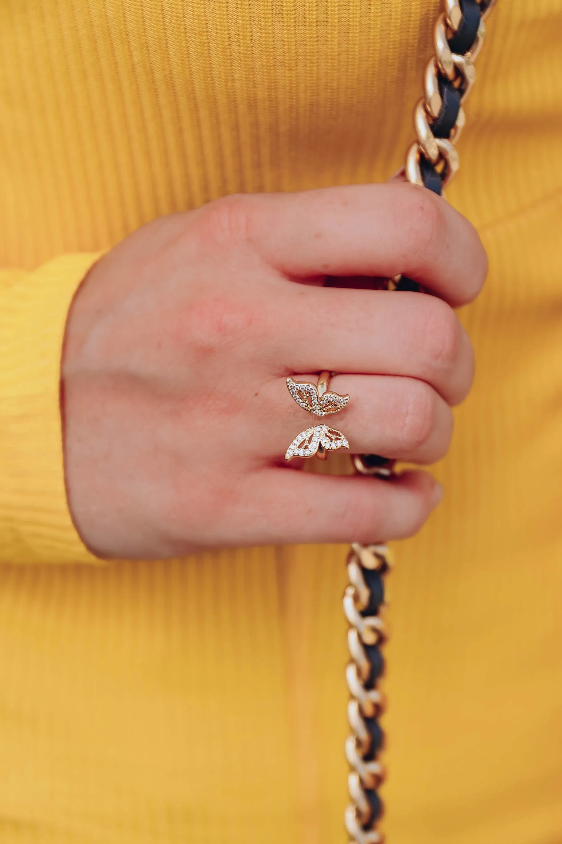 Marnie CZ Butterfly Ring - Gold