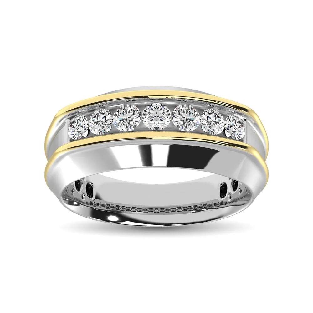 Men's 2-Tone Diamond Band - 0.50 Carats in 10KT Gold